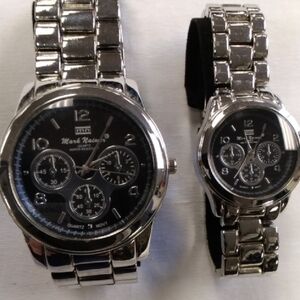 Mark Newson Silver and Black Watch Men's Women's Duo